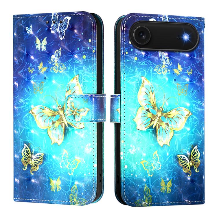 غطاء هاتف من الجلد بطلاء ثلاثي الأبعاد وقلب أفقي، لهواتف iPhone 17e / 16e، iPhone 17 Pro Max، iPhone 17 Pro، iPhone 17، iPhone Air، iPhone 16 Pro Max