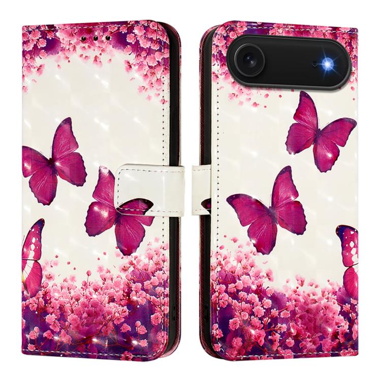 غطاء هاتف من الجلد بطلاء ثلاثي الأبعاد وقلب أفقي، لهواتف iPhone 17e / 16e، iPhone 17 Pro Max، iPhone 17 Pro، iPhone 17، iPhone Air، iPhone 16 Pro Max