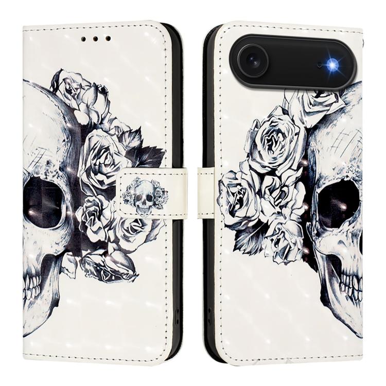 غطاء هاتف من الجلد بطلاء ثلاثي الأبعاد وقلب أفقي، لهواتف iPhone 17e / 16e، iPhone 17 Pro Max، iPhone 17 Pro، iPhone 17، iPhone Air، iPhone 16 Pro Max
