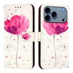 غطاء هاتف من الجلد بطلاء ثلاثي الأبعاد وقلب أفقي، لهواتف iPhone 17e / 16e، iPhone 17 Pro Max، iPhone 17 Pro، iPhone 17، iPhone Air، iPhone 16 Pro Max