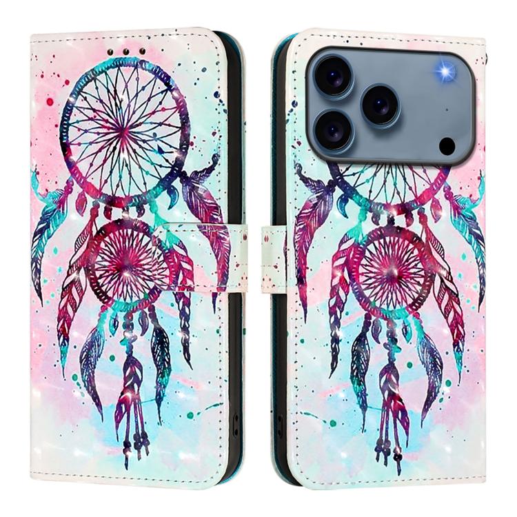 غطاء هاتف من الجلد بطلاء ثلاثي الأبعاد وقلب أفقي، لهواتف iPhone 17e / 16e، iPhone 17 Pro Max، iPhone 17 Pro، iPhone 17، iPhone Air، iPhone 16 Pro Max