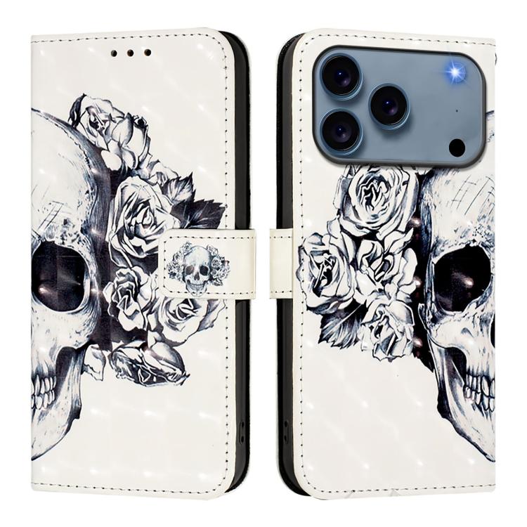 غطاء هاتف من الجلد بطلاء ثلاثي الأبعاد وقلب أفقي، لهواتف iPhone 17e / 16e، iPhone 17 Pro Max، iPhone 17 Pro، iPhone 17، iPhone Air، iPhone 16 Pro Max