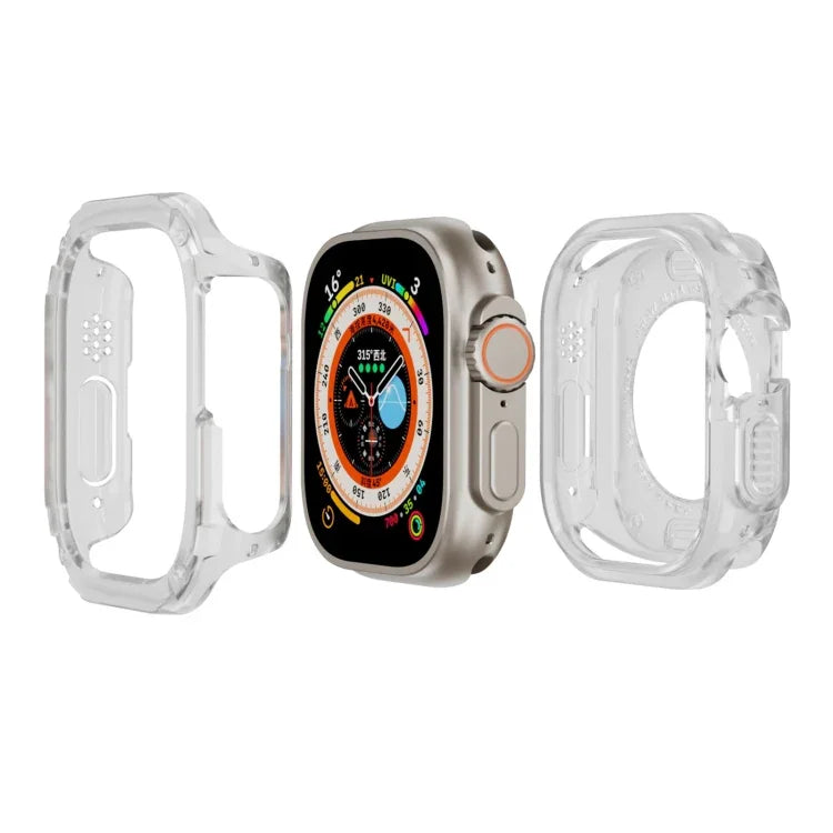 غطاء ساعة هجين من TPU وPC 2 في 1، لساعات Apple Watch السلسلة 6 / 5 / 4 / SE 44مم، لساعات Apple Watch السلسلة 6 / 5 / 4 / SE 40مم، لساعات Apple Watch Ultra 3 / 2 / 1 49مم، لساعات Apple Watch السلسلة 9 / 8 / 7 45مم، لساعات Apple Watch السلسلة 9 / 8 / 7 41مم