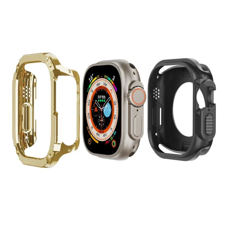 غطاء ساعة هجين من TPU وPC 2 في 1، لساعات Apple Watch السلسلة 6 / 5 / 4 / SE 44مم، لساعات Apple Watch السلسلة 6 / 5 / 4 / SE 40مم، لساعات Apple Watch Ultra 3 / 2 / 1 49مم، لساعات Apple Watch السلسلة 9 / 8 / 7 45مم، لساعات Apple Watch السلسلة 9 / 8 / 7 41مم