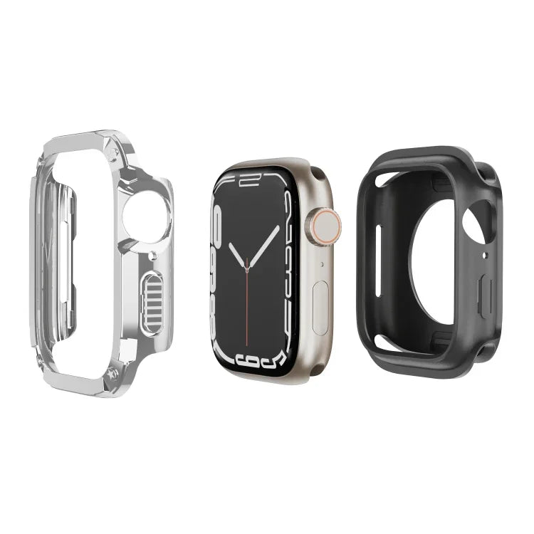 غطاء ساعة هجين من TPU وPC 2 في 1، لساعات Apple Watch السلسلة 6 / 5 / 4 / SE 44مم، لساعات Apple Watch السلسلة 6 / 5 / 4 / SE 40مم، لساعات Apple Watch Ultra 3 / 2 / 1 49مم، لساعات Apple Watch السلسلة 9 / 8 / 7 45مم، لساعات Apple Watch السلسلة 9 / 8 / 7 41مم