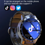 ساعة ذكية MT27 بمقاس 1.6 بوصة مقاومة للماء IP67، 4G أندرويد 8.1، 4G+64G، تدعم معدل ضربات القلب / GPS، بحزام جلد