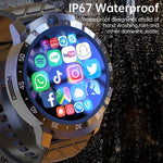 ساعة ذكية MT27 بمقاس 1.6 بوصة مقاومة للماء IP67، 4G أندرويد 8.1، 4G+64G، تدعم معدل ضربات القلب / GPS، بحزام جلد