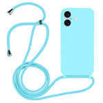 غطاء من السيليكون السائل بحزام عبر الجسم، لهواتف iPhone 16 Pro Max، iPhone 16 Pro، iPhone 16 Plus