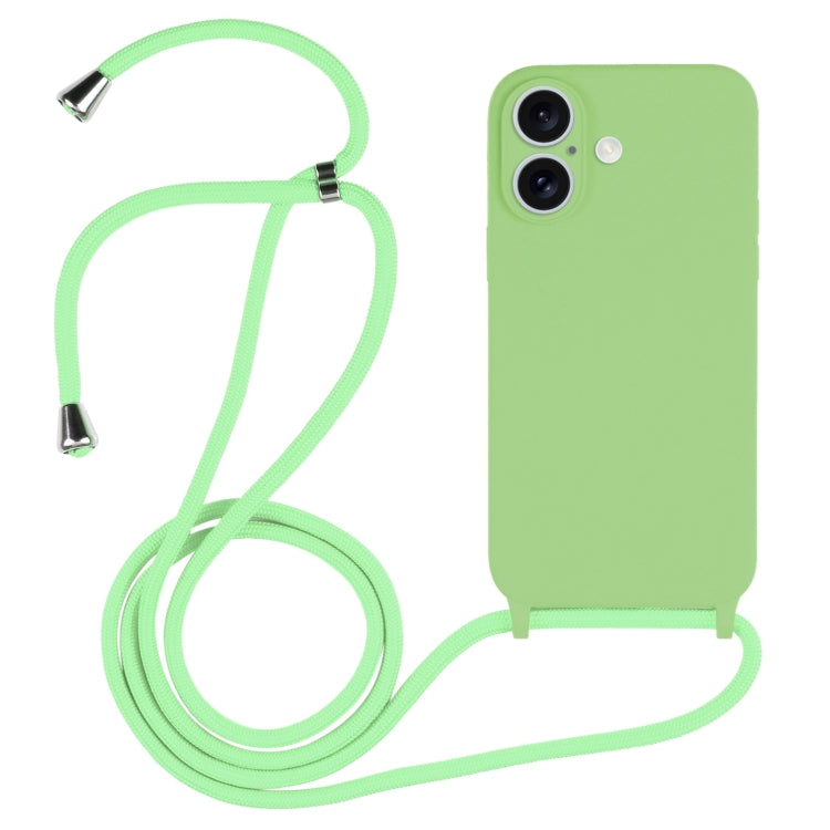 غطاء من السيليكون السائل بحزام عبر الجسم، لهواتف iPhone 16 Pro Max، iPhone 16 Pro، iPhone 16 Plus