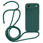 غطاء من السيليكون السائل بحزام عبر الجسم، لهواتف iPhone 17 Pro Max، iPhone 17 Pro، iPhone 17، iPhone Air