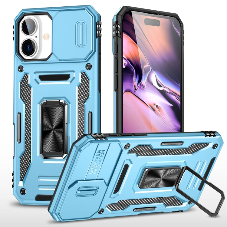 غطاء هاتف بدرع كاميرا من PC + TPU، لهواتف iPhone 16 Pro، iPhone 16 Plus، iPhone 16، iPhone 15 Pro Max، iPhone 15 Pro، iPhone 15 Plus