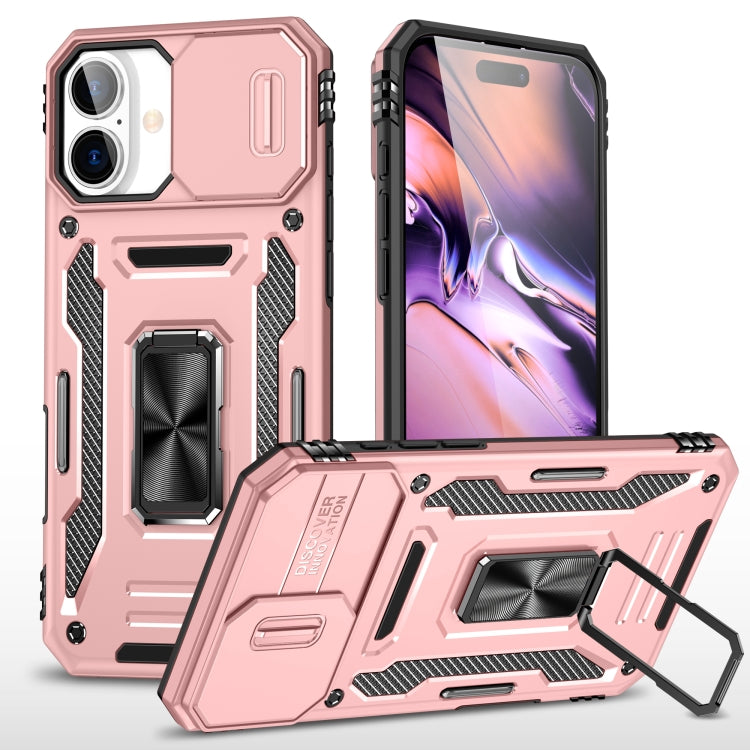 غطاء هاتف بدرع كاميرا من PC + TPU، لهواتف iPhone 16 Pro، iPhone 16 Plus، iPhone 16، iPhone 15 Pro Max، iPhone 15 Pro، iPhone 15 Plus