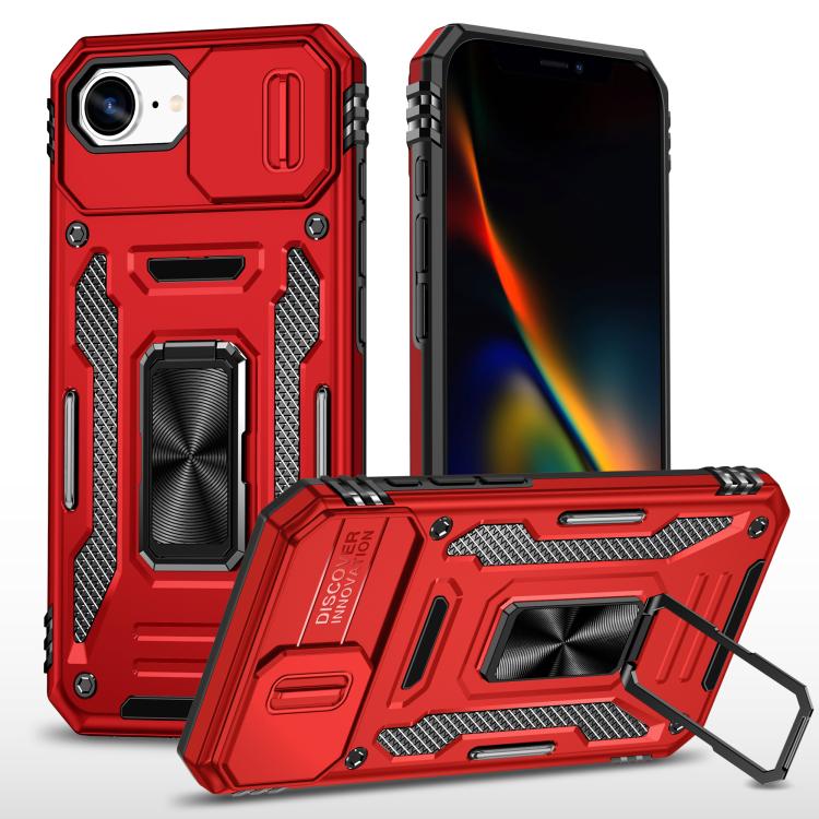 غطاء هاتف بدرع كاميرا من PC + TPU، لهواتف iPhone 17e / 16e، iPhone 17 Pro Max، iPhone 17 Pro، iPhone 17، iPhone Air، iPhone 16 Pro Max