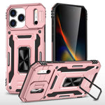 غطاء هاتف بدرع كاميرا من PC + TPU، لهواتف iPhone 17e / 16e، iPhone 17 Pro Max، iPhone 17 Pro، iPhone 17، iPhone Air، iPhone 16 Pro Max