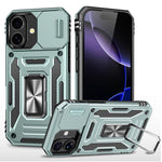 غطاء هاتف بدرع كاميرا من PC + TPU، لهواتف iPhone 17e / 16e، iPhone 17 Pro Max، iPhone 17 Pro، iPhone 17، iPhone Air، iPhone 16 Pro Max