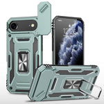 غطاء هاتف بدرع كاميرا من PC + TPU، لهواتف iPhone 17e / 16e، iPhone 17 Pro Max، iPhone 17 Pro، iPhone 17، iPhone Air، iPhone 16 Pro Max