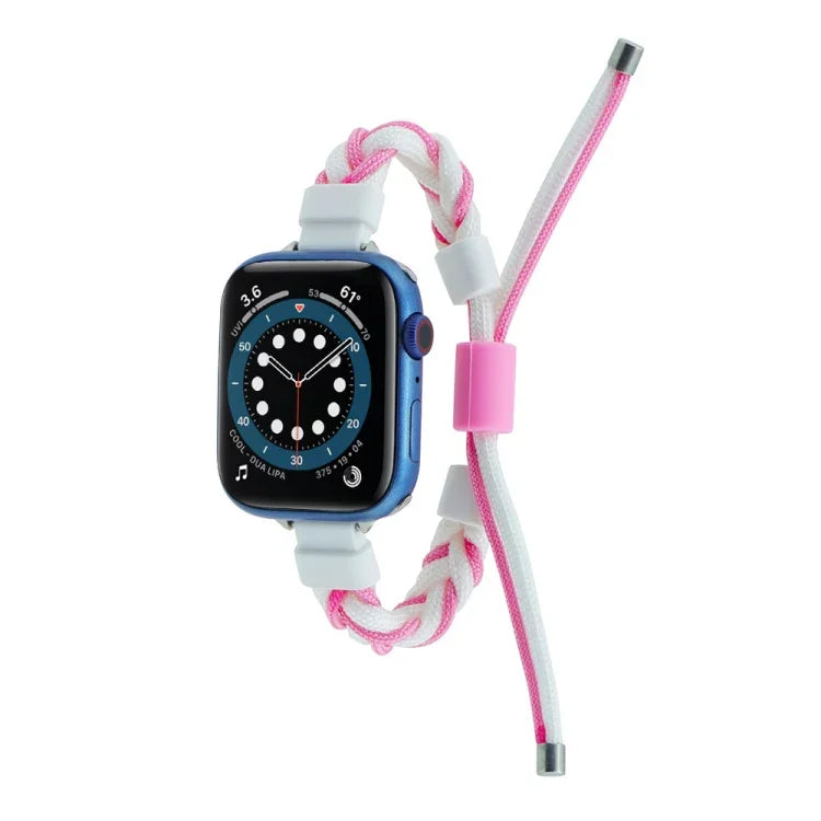 سوار ساعة من النايلون مضفر بحبل فول سوداني من السيليكون، لساعة Apple Watch SE 40 مم، لساعة Apple Watch SE 44 مم، لساعة Apple Watch 6 40 مم، لساعة Apple Watch 6 44 مم، لساعة Apple Watch 5 44 مم، لساعة Apple Watch 5 40 مم