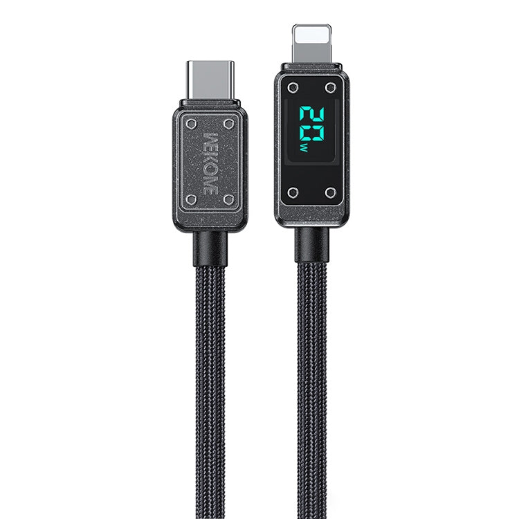 WK WDC-08 PD 20 واط USB-C/Type-C إلى 8 دبابيس كابل بيانات بشاشة رقمية، الطول: 1م، WDC-08