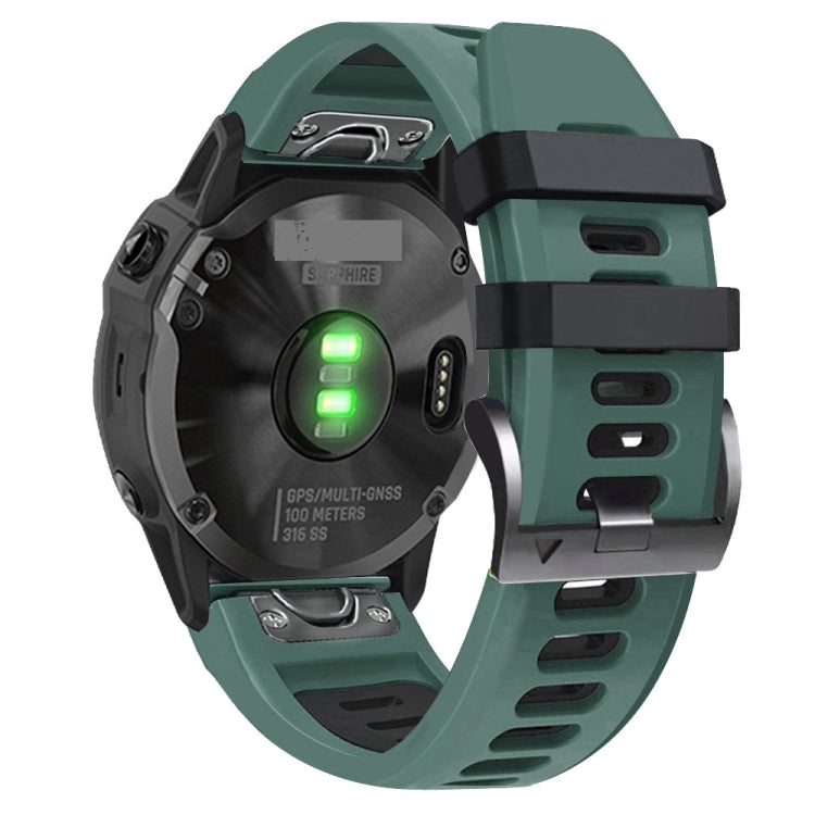 Sports Two-Color Silicone Watch Band, For Garmin Fenix 7 Pro 51mm