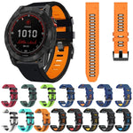 Sports Two-Color Silicone Watch Band, For Garmin Fenix 7 Pro 51mm