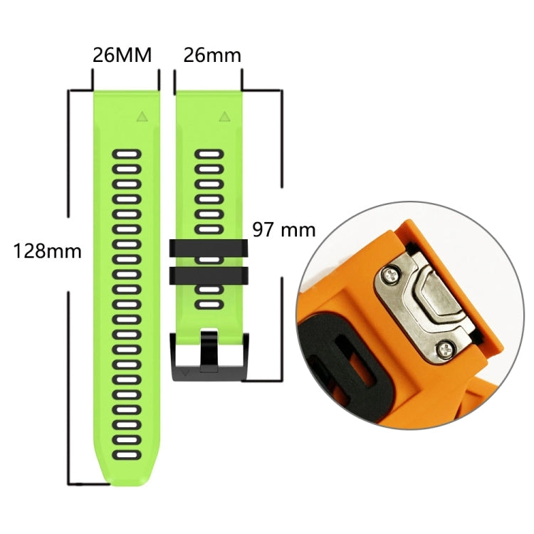 Sports Two-Color Silicone Watch Band, For Garmin Fenix 7 Pro 51mm