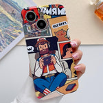 Painted Pattern Precise Hole PC Phone Case, For iPhone 15