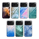 غطاء هاتف زجاجي بنقشة رخامية للحماية، لهواتف iPhone 17 Pro Max، iPhone 17 Pro، iPhone 17، iPhone Air، iPhone 15 Pro Max، iPhone 15 Pro