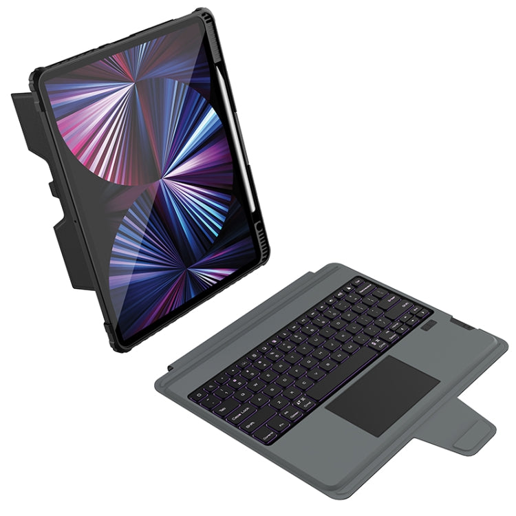 غطاء لوحة مفاتيح Nillkin Bumper Combo مع إضاءة خلفية، لجهاز iPad Pro 13 2024، لجهاز iPad Pro 11 2024، لجهاز iPad Pro 12.9 2020/2021/2022، لجهاز iPad Air 2020 10.9 / Air 2022 10.9 / Pro 11، لجهاز iPad الجيل العاشر 10.9 2022، لجهاز iPad 10.2 2019/2020/2021