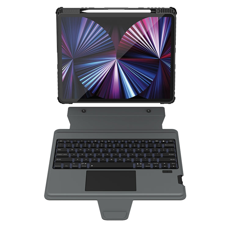 غطاء لوحة مفاتيح Nillkin Bumper Combo مع إضاءة خلفية، لجهاز iPad Pro 13 2024، لجهاز iPad Pro 11 2024، لجهاز iPad Pro 12.9 2020/2021/2022، لجهاز iPad Air 2020 10.9 / Air 2022 10.9 / Pro 11، لجهاز iPad الجيل العاشر 10.9 2022، لجهاز iPad 10.2 2019/2020/2021