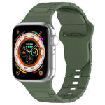 سوار ساعة سيليكون بأسلوب درع مع إبزيم مربع، لـ Apple Watch 7 مقاس 41مم، لـ Apple Watch 7 مقاس 45مم، لـ Apple Watch SE مقاس 40مم