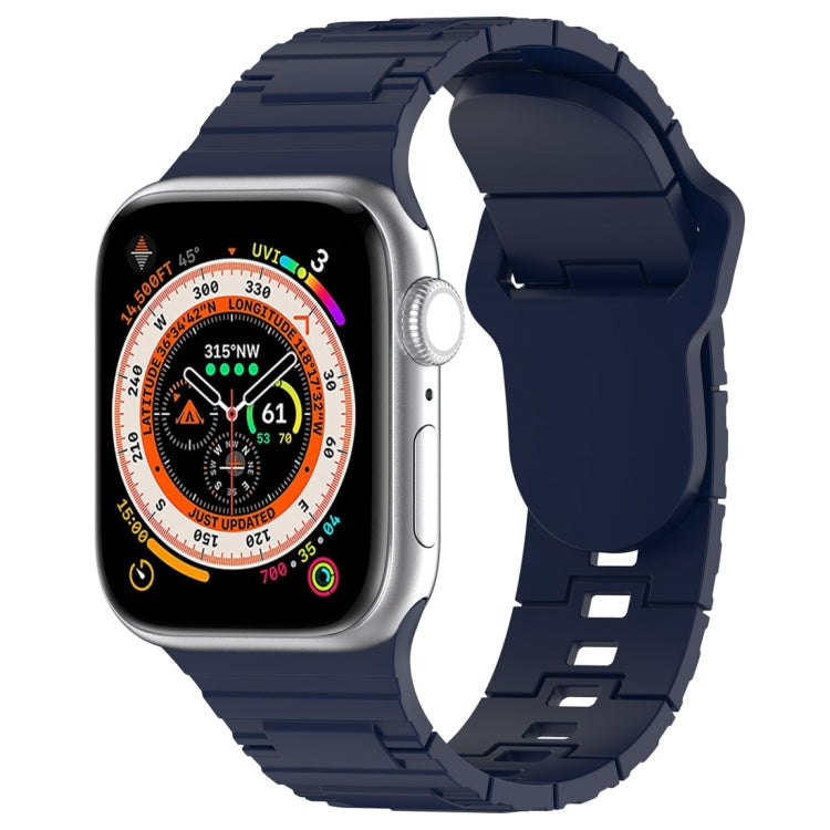 سوار ساعة سيليكون بأسلوب درع مع إبزيم مربع، لـ Apple Watch SE مقاس 44مم، لـ Apple Watch 6 مقاس 40مم، لـ Apple Watch 6 مقاس 44مم