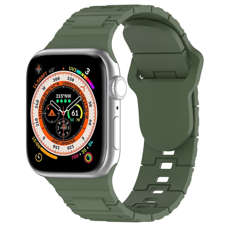 Square Buckle Armor Style Silicone Watch Band, For Apple Watch 42mm, For Apple Watch 38mm, For Apple Watch Ultra 2 49mm