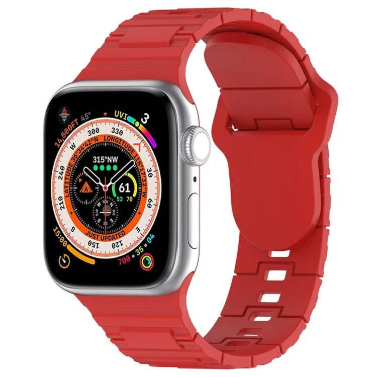 Square Buckle Armor Style Silicone Watch Band, For Apple Watch 42mm, For Apple Watch 38mm, For Apple Watch Ultra 2 49mm
