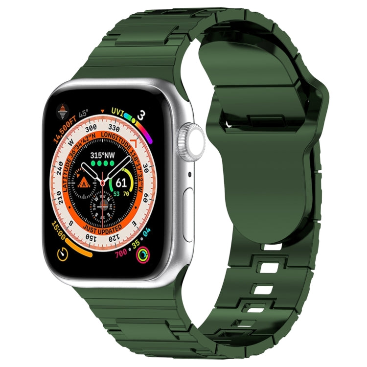 Square Buckle Armor Style Silicone Watch Band, For Apple Watch 42mm, For Apple Watch 38mm, For Apple Watch Ultra 2 49mm