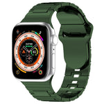 سوار ساعة سيليكون بأسلوب درع مع إبزيم مربع، لـ Apple Watch SE 2023 مقاس 40مم، لـ Apple Watch 4 مقاس 40مم، لـ Apple Watch 3 مقاس 38مم