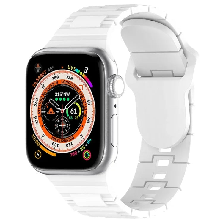 Square Buckle Armor Style Silicone Watch Band, For Apple Watch 9 45mm, For Apple Watch 9 41mm