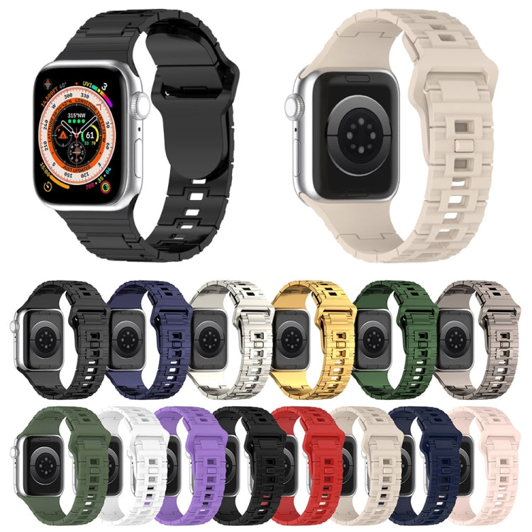 Square Buckle Armor Style Silicone Watch Band, For Apple Watch 8 45mm, For Apple Watch SE 2022 40mm, For Apple Watch SE 2022 44mm