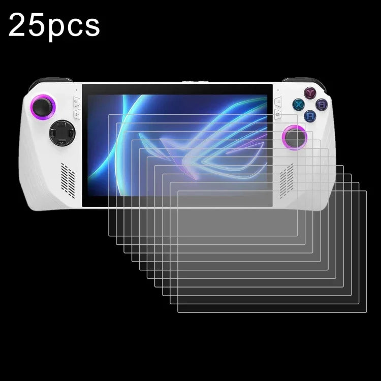 25 قطعة من فيلم زجاج مقسى مقاوم للانفجار 9H بسماكة 0.3 مم، لجهاز ASUS Xbox Ally 7.0 بوصة 2025، لجهاز ASUS Rog Ally X 7.0، لجهاز ASUS ROG Ally