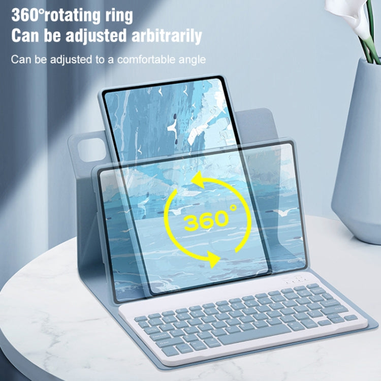 غطاء جلد للوحة مفاتيح بلوتوث قابل للدوران 360 درجة بزر دائري مع لوحة لمس، لجهاز iPad الجيل العاشر 10.9 2022، لجهاز iPad Air 2022 / iPad Pro 11 2021، لجهاز iPad 10.2 2021 / Air 2019