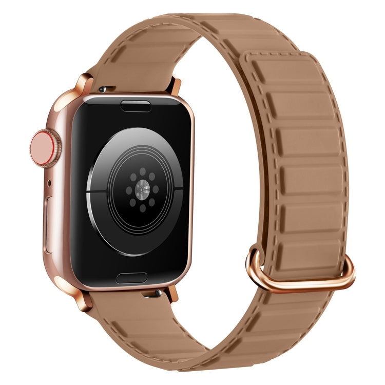 سوار ساعة سيليكون مغناطيسي بإبزيم عكسي، لسلسلة Apple Watch 10 مقاس 46 مم، لسلسلة Apple Watch 10 مقاس 42 مم، لسلسلة Apple Watch SE 2023 مقاس 44 مم