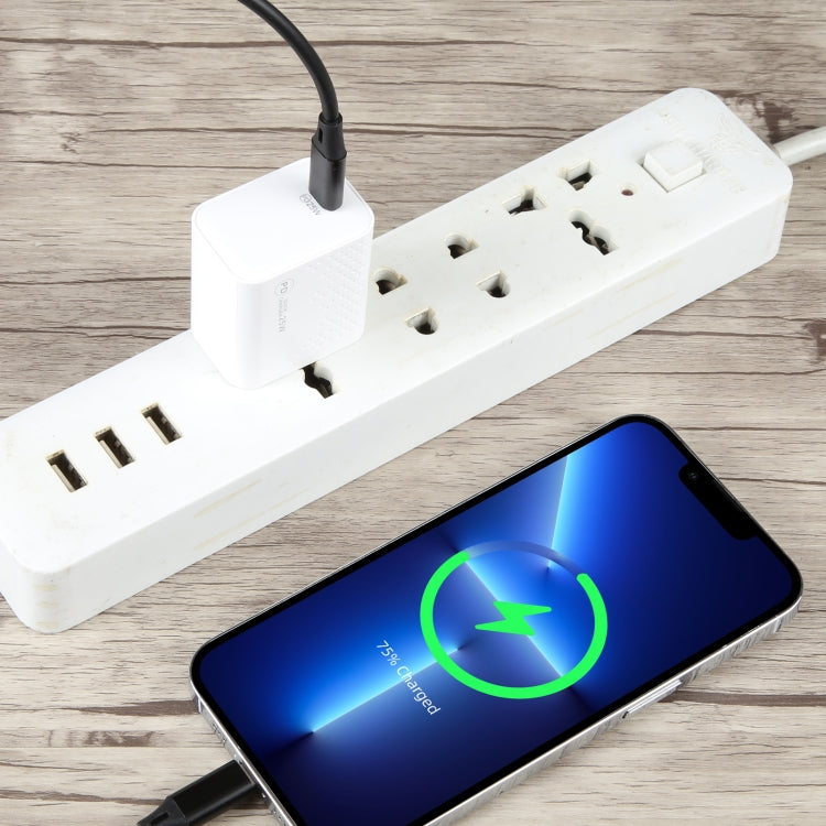 شاحن سفر LZ-105PD بقوة 25 واط بمنفذي USB-C / Type-C بنمط نقطي، قابس الولايات المتحدة، قابس الاتحاد الأوروبي