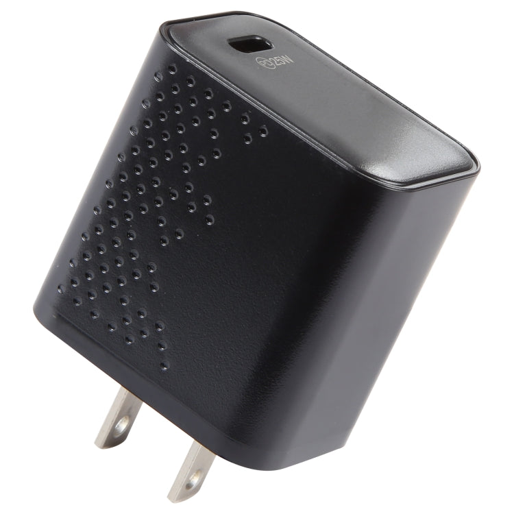 شاحن سفر LZ-105PD بقوة 25 واط بمنفذي USB-C / Type-C بنمط نقطي، قابس الولايات المتحدة، قابس الاتحاد الأوروبي