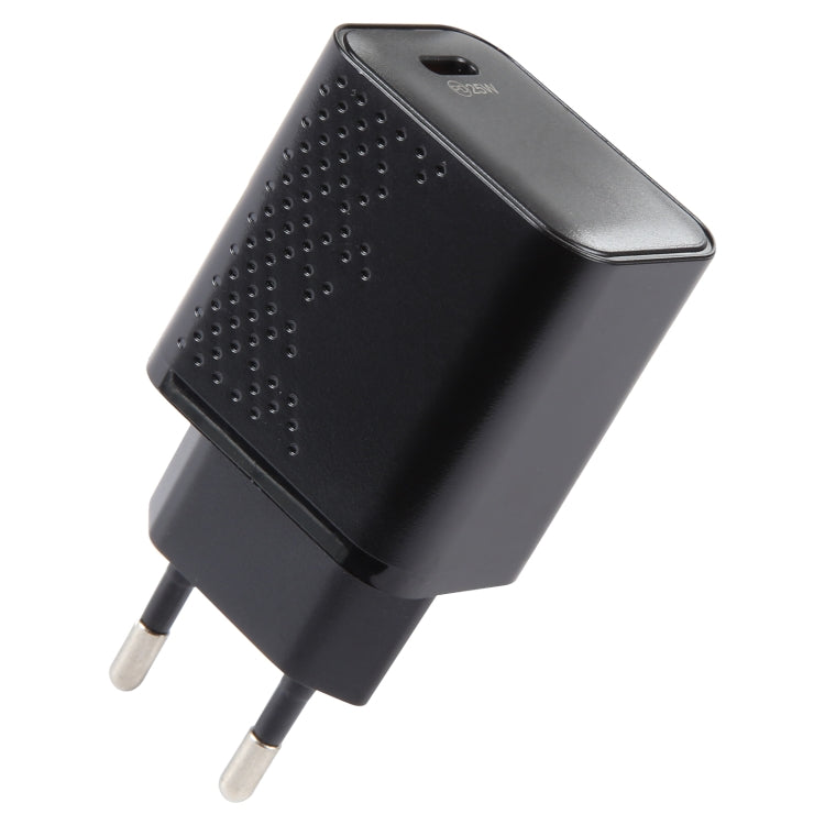 شاحن سفر LZ-105PD بقوة 25 واط بمنفذي USB-C / Type-C بنمط نقطي، قابس الولايات المتحدة، قابس الاتحاد الأوروبي
