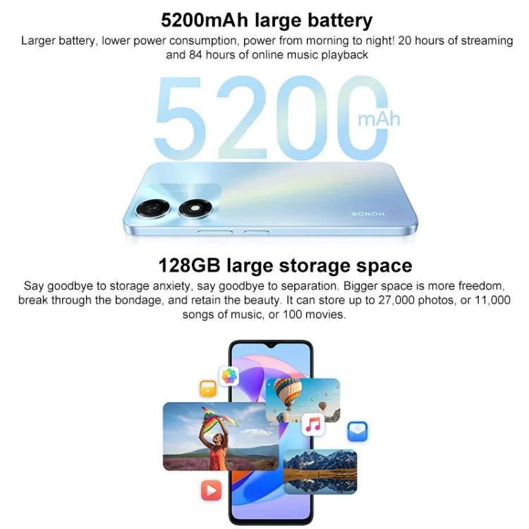 Honor Play 40C 5G، شاشة 6.56 بوصة MagicOS 7.1 معالج Snapdragon 480 Plus ثماني النواة حتى 2.2 جيجاهرتز، الشبكة: 5G، لا يدعم Google Play، 6 جيجابايت + 128 جيجابايت