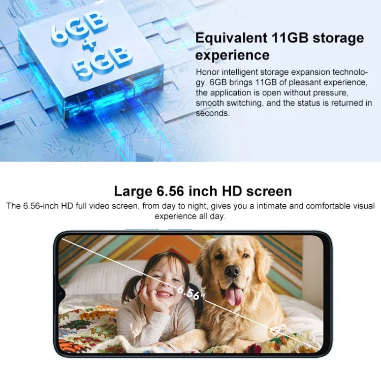 Honor Play 40C 5G، شاشة 6.56 بوصة MagicOS 7.1 معالج Snapdragon 480 Plus ثماني النواة حتى 2.2 جيجاهرتز، الشبكة: 5G، لا يدعم Google Play، 6 جيجابايت + 128 جيجابايت