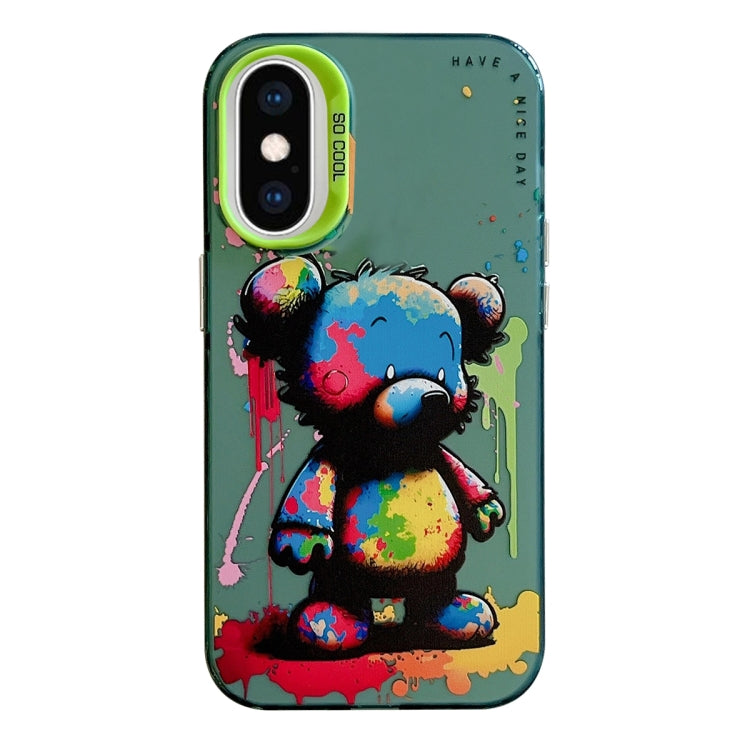غطاء هاتف من سلسلة لوحات الزيت بنقشة حيوانات، PC + TPU، لهاتف iPhone XS Max