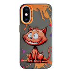 غطاء هاتف من سلسلة لوحات الزيت بنقشة حيوانات، PC + TPU، لهاتف iPhone XS Max