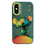 غطاء هاتف من سلسلة لوحات الزيت بنقشة حيوانات، PC + TPU، لهاتف iPhone XS Max