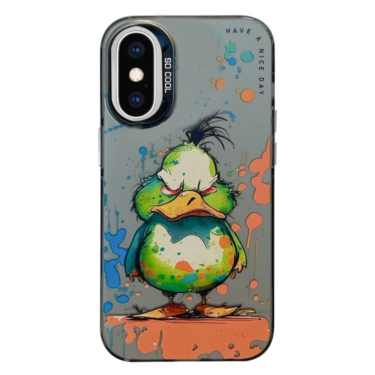 غطاء هاتف من سلسلة لوحات الزيت بنقشة حيوانات، PC + TPU، لهاتف iPhone XS Max