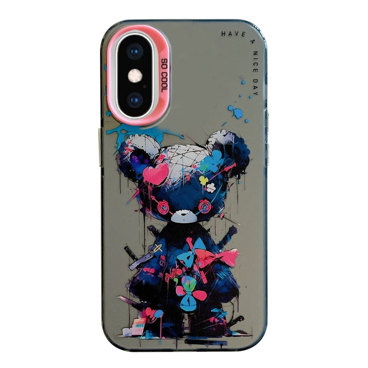 غطاء هاتف من سلسلة لوحات الزيت بنقشة حيوانات، PC + TPU، لهاتف iPhone XS Max